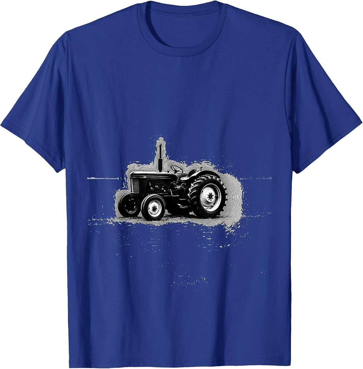 Old Tractor Silhouette Vintage Farmer Nostalgia Humor T-Shirt - Royal Blue