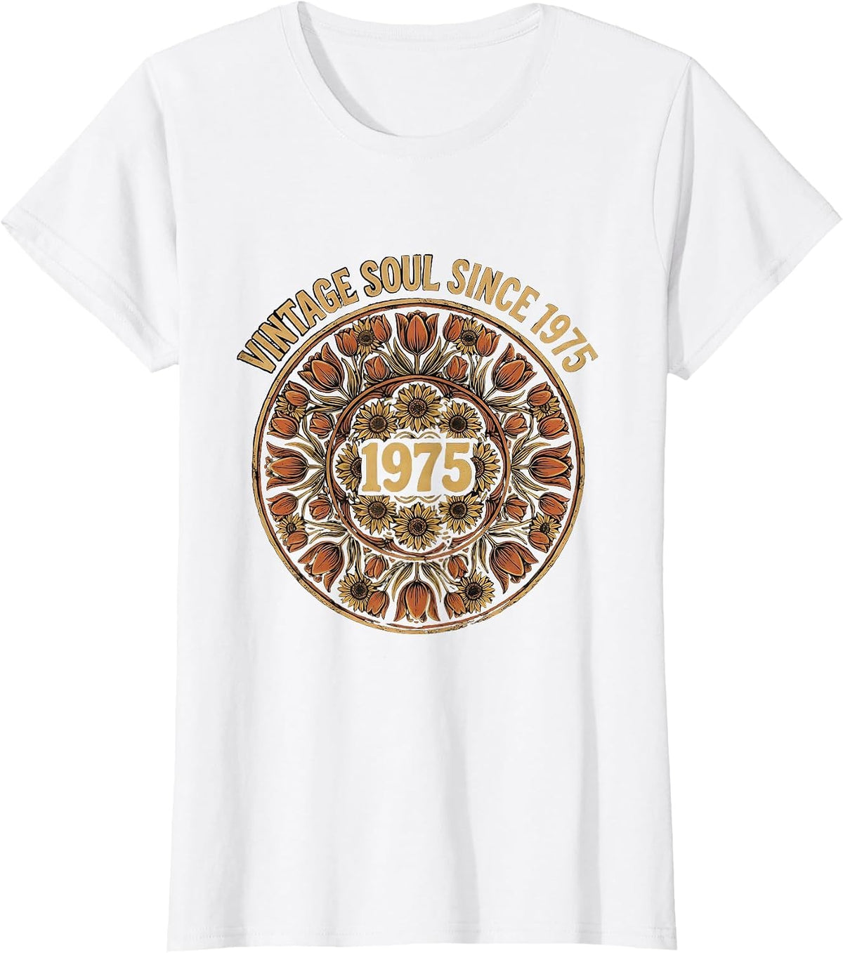 Vintage Soul Since 1975 Classic Birthday Design T-Shirt - White