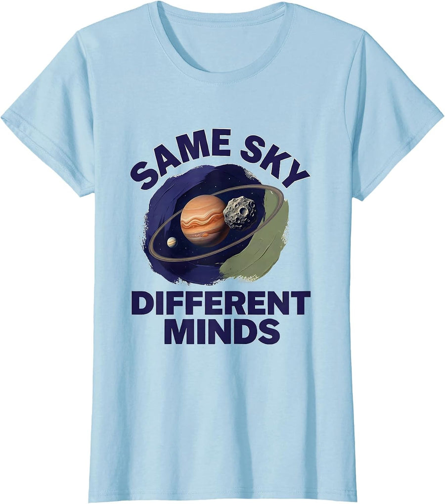 Women's Same Sky Different Minds Neurodiverse Universe Special T-Shirt - Baby Blue