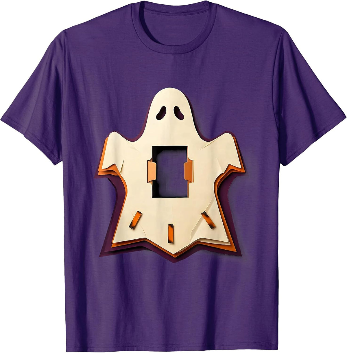 Men's Ghost Paper Cutout Para Normal Activities Paraprofessional T-Shirt - Purple