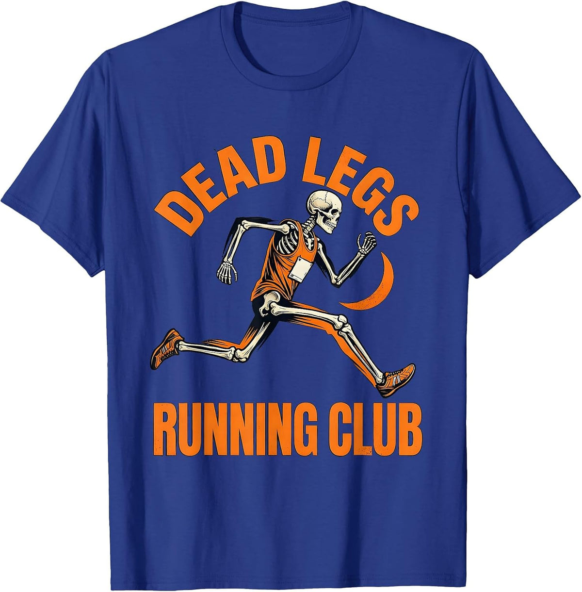 Dead Legs Running Club Funny Halloween Skeleton Runner T-Shirt - Royal Blue