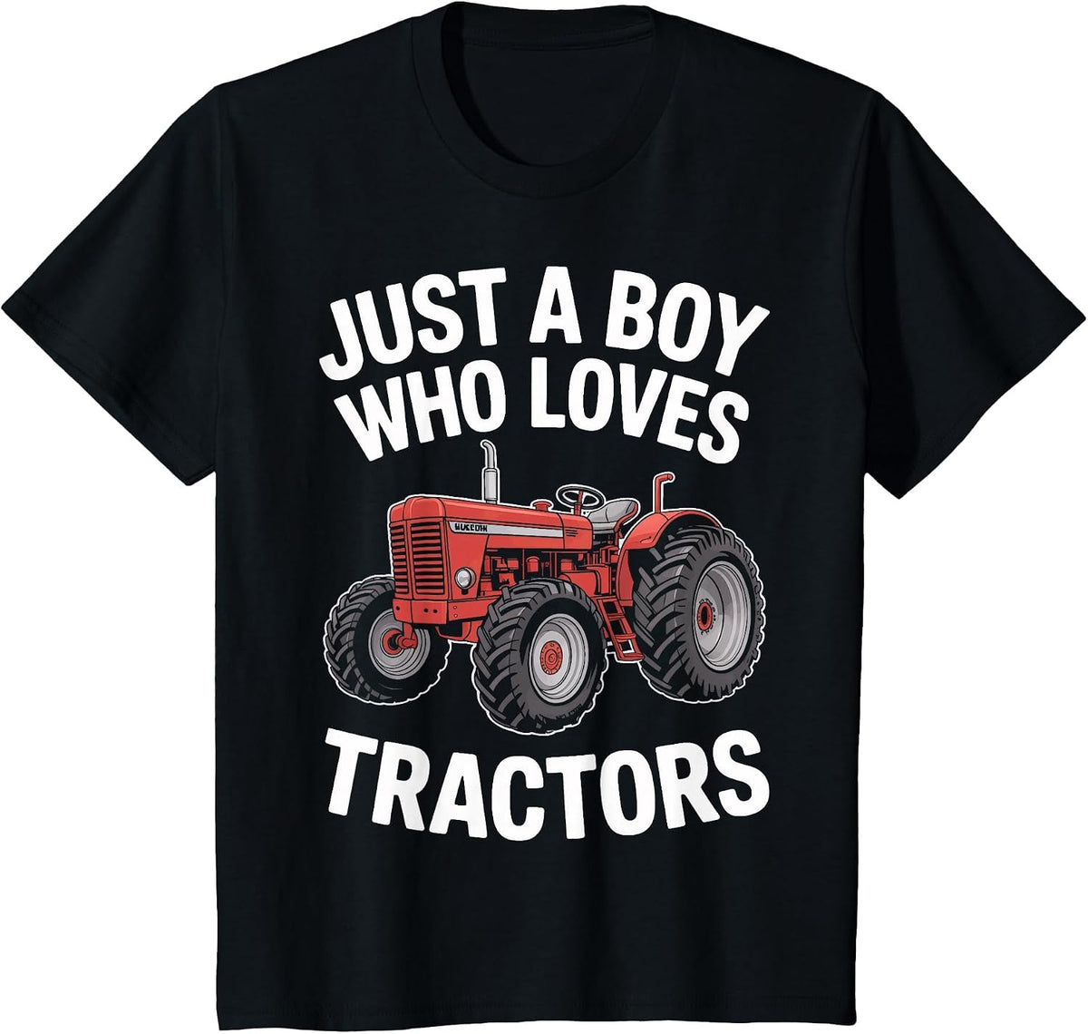Just A Boy Who Loves Tractors Rural Tractor Lovers T-Shirt - Black