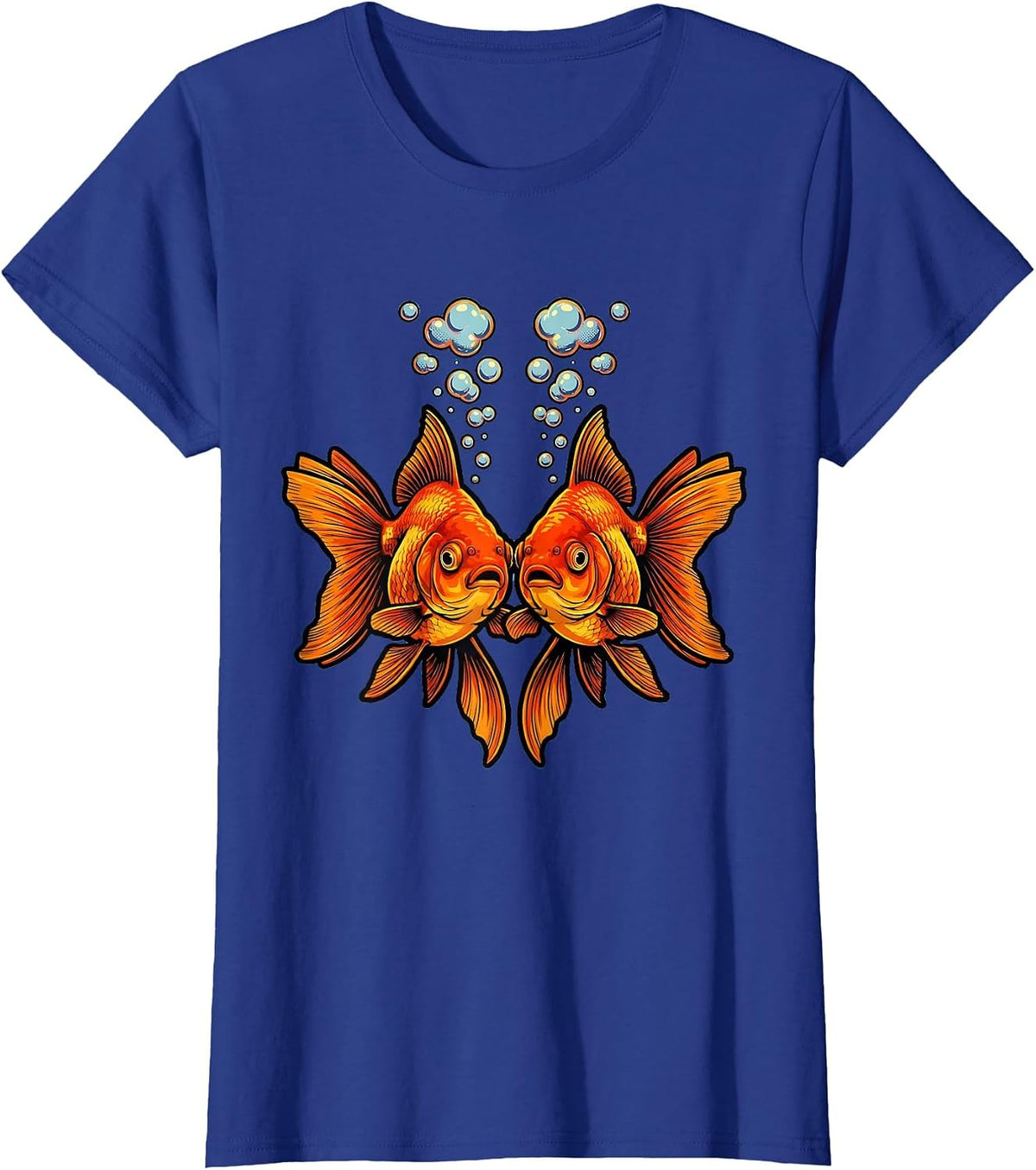 Women's Twin Day Matching Goldfish Spirit Week Design T-Shirt - Royal Blue