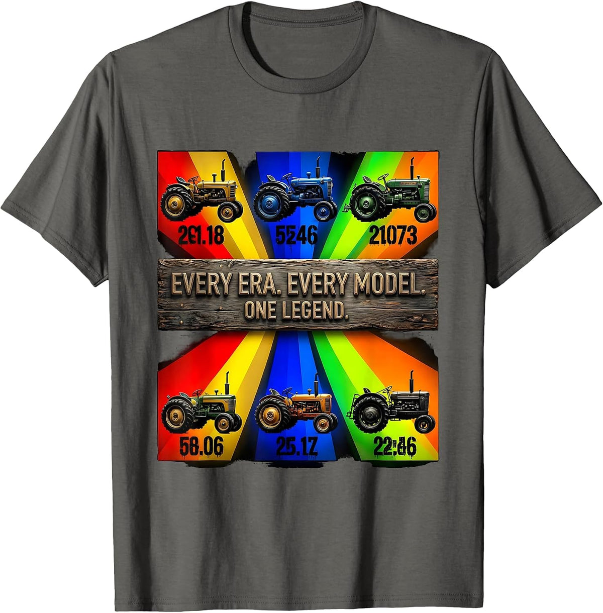 Every Era Every Model One Legend Vintage Tractor Grid T-Shirt - Asphalt Grey