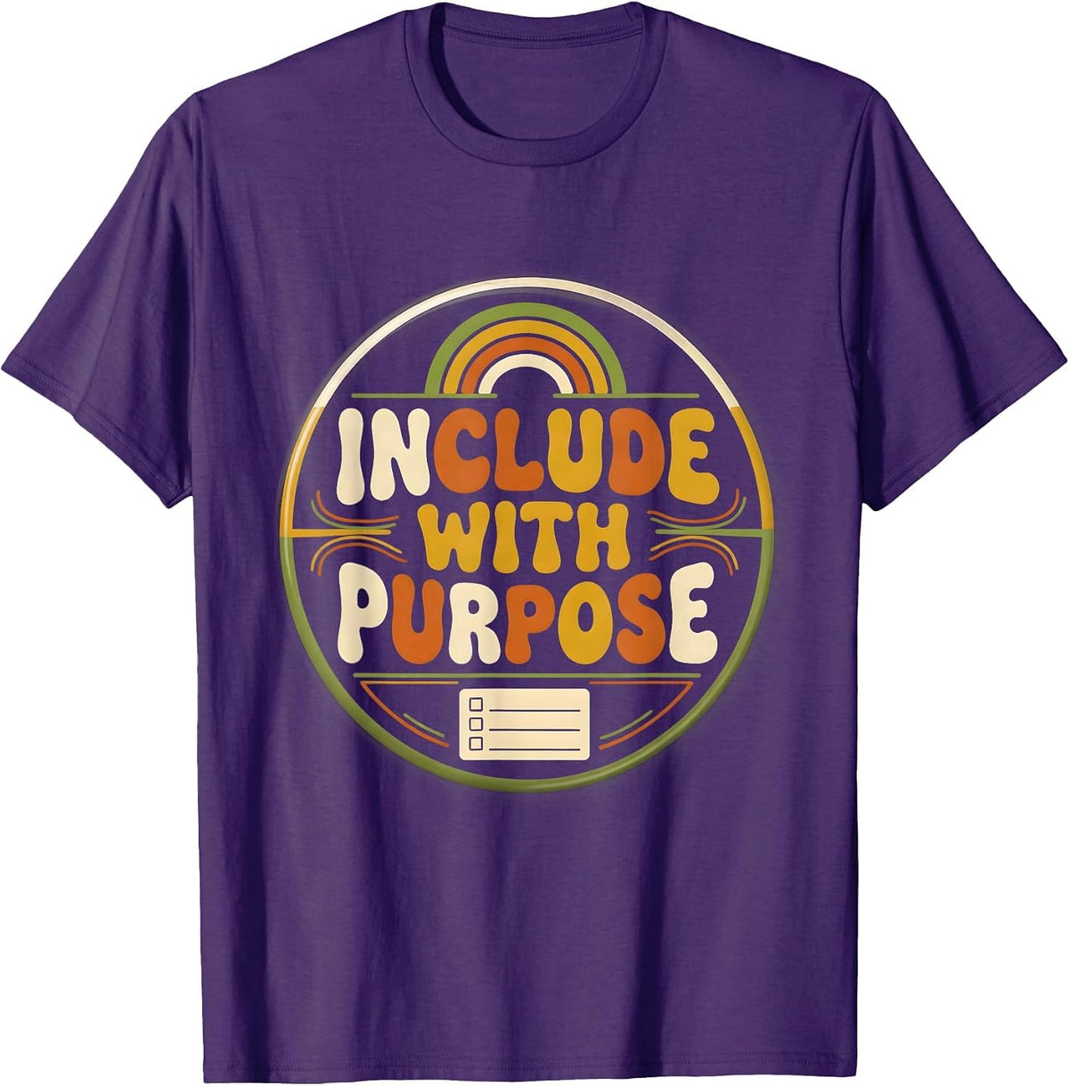 Men's Include With Purpose Retro Autism Inclusion Special T-Shirt - Purple