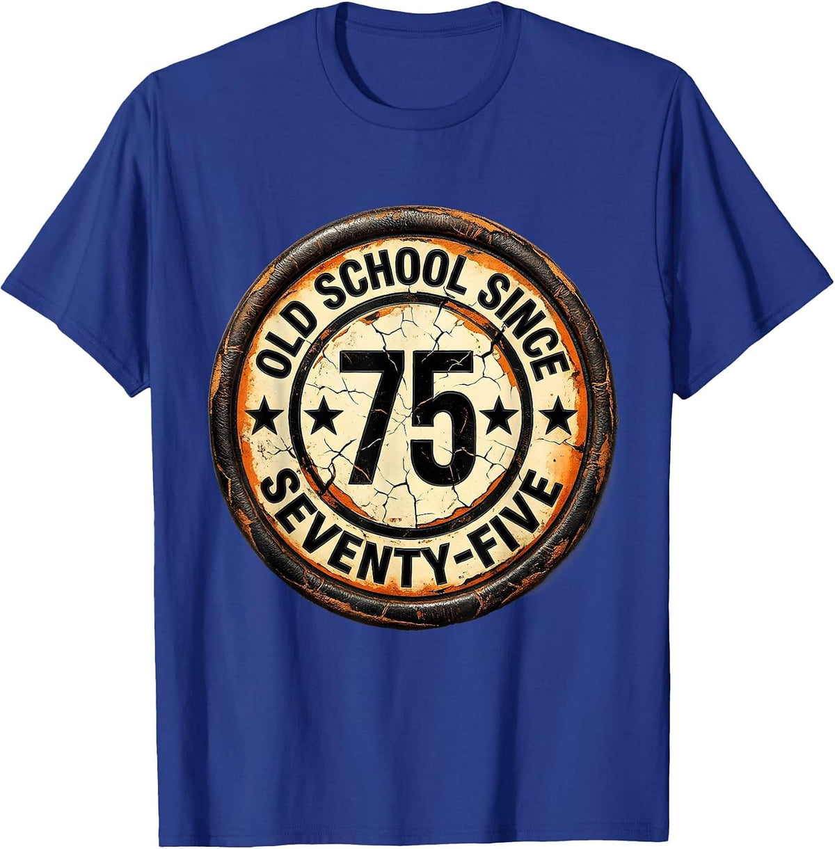 Old School Since Seventy-Five 1975 Vintage Design T-Shirt - Royal Blue