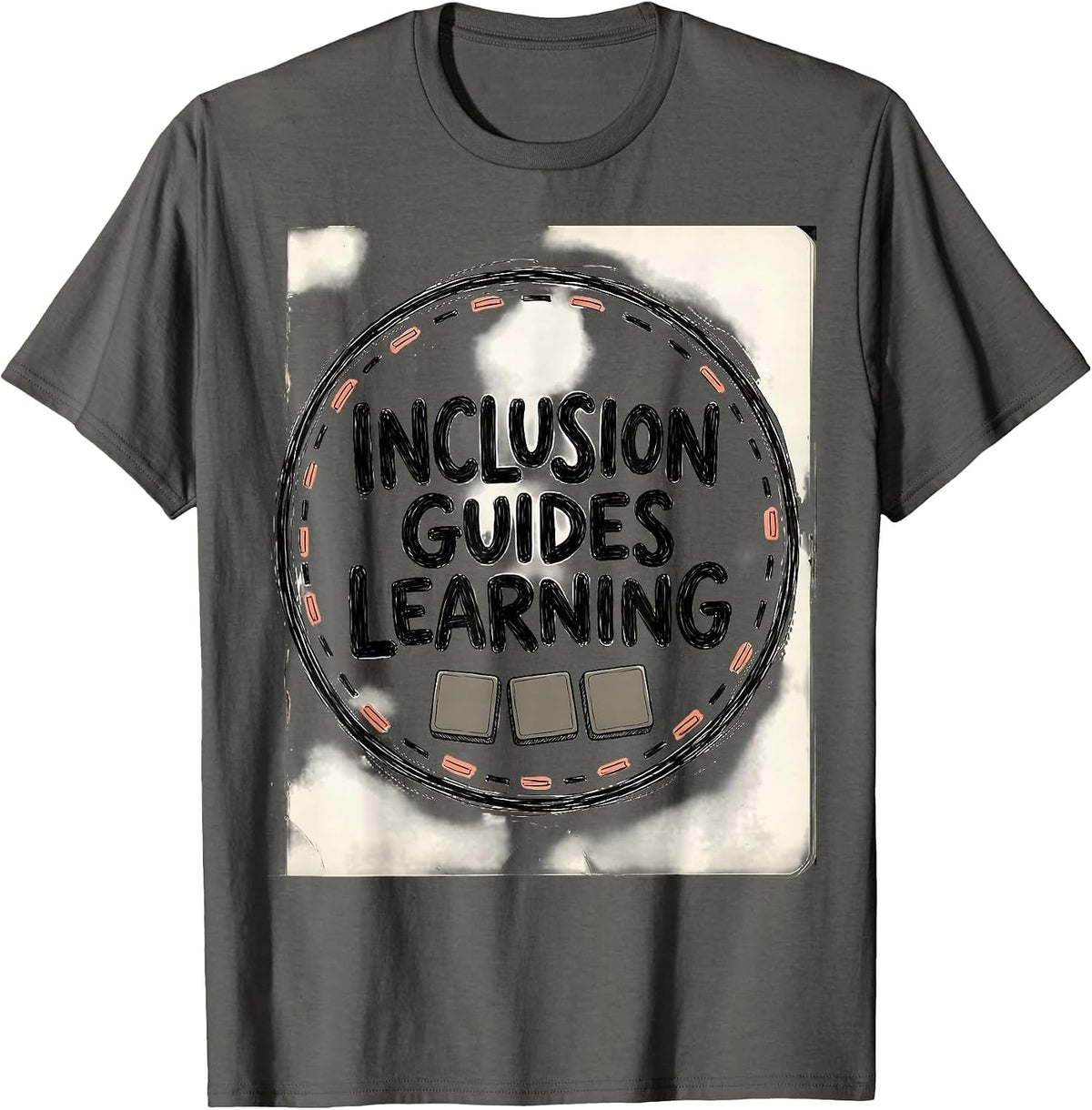 Inclusion Guides Learning Hand-Sketched Special Education T-Shirt - Asphalt Grey