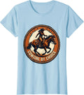 Women's Cowgirl By Choice Rodeo Western Design T-Shirt - Baby Blue