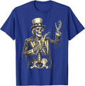 Skeleton Toasting with Broken Champagne Flute T-Shirt - Royal Blue