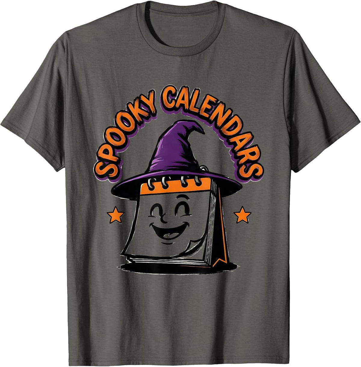 Men's Spooky Calendars Sign Painter Teacher Halloween Classroom T-Shirt - Asphalt Grey