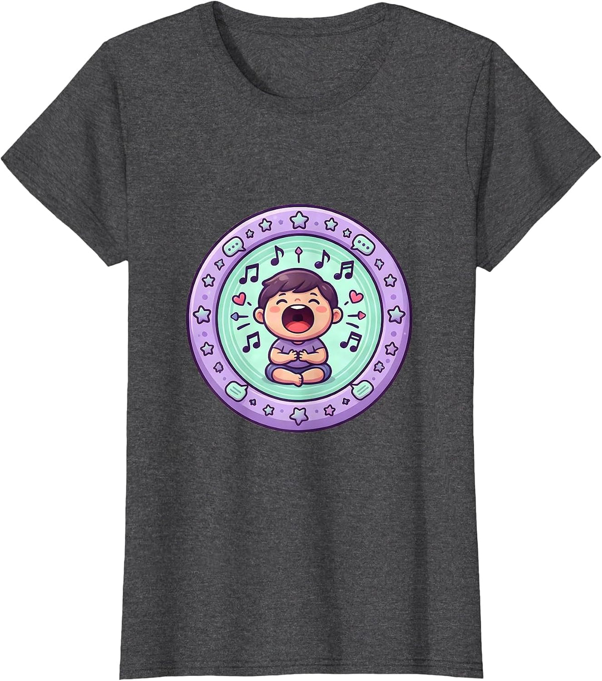 Women's SLP Child Finding Their Voice Silhouette Design T-Shirt - Dark Heather Grey