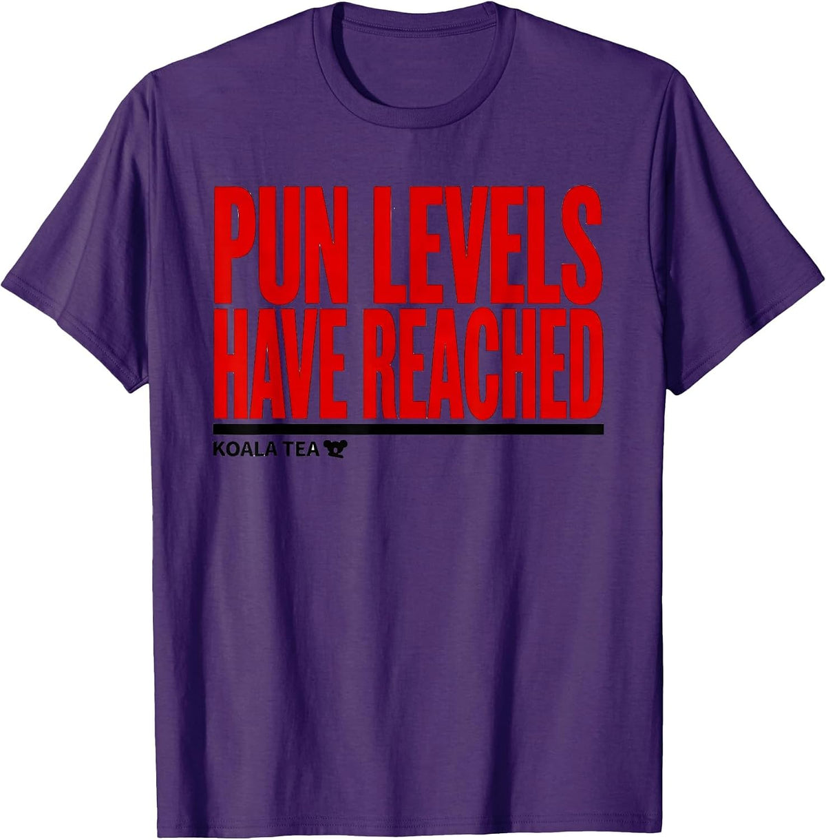 Pun Levels Have Reached Koala Tea Funny Koala Lover Cute T-Shirt - Purple