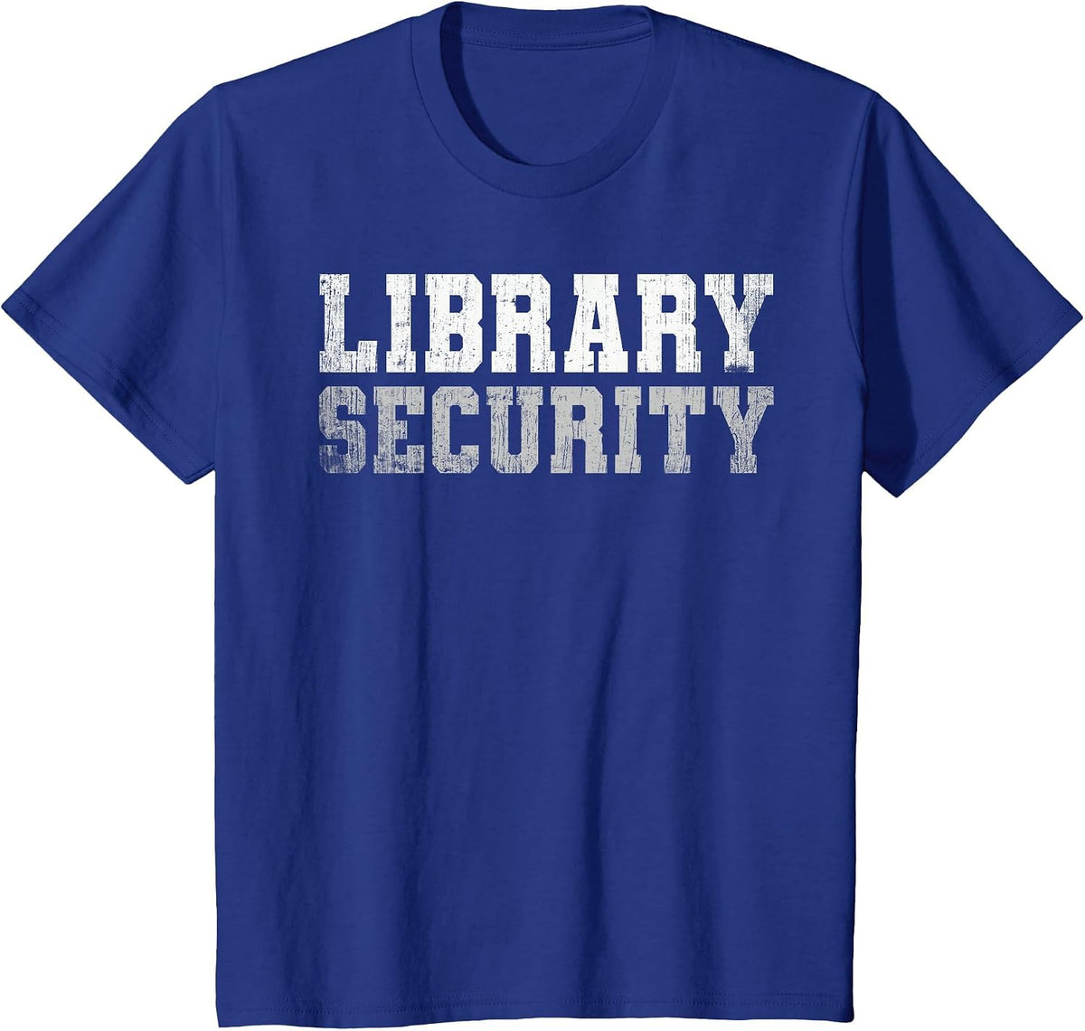 Vintage Library Security Librarian Squad Read A Book Crew T-Shirt - Royal Blue