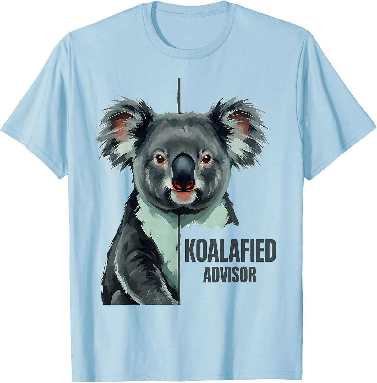 Men's Koalafied Advisor Funny Koala Lover Animal Pun Humor T-Shirt - Baby Blue
