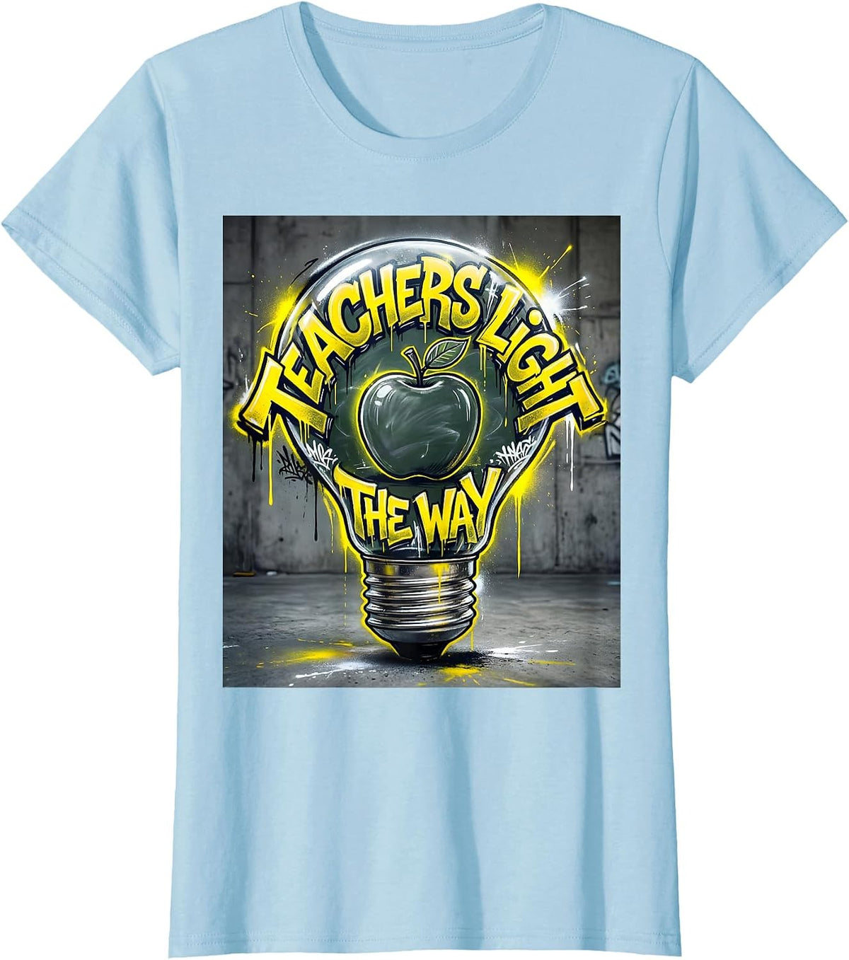 Teachers Light the Way Back to School Design T-Shirt - Baby Blue