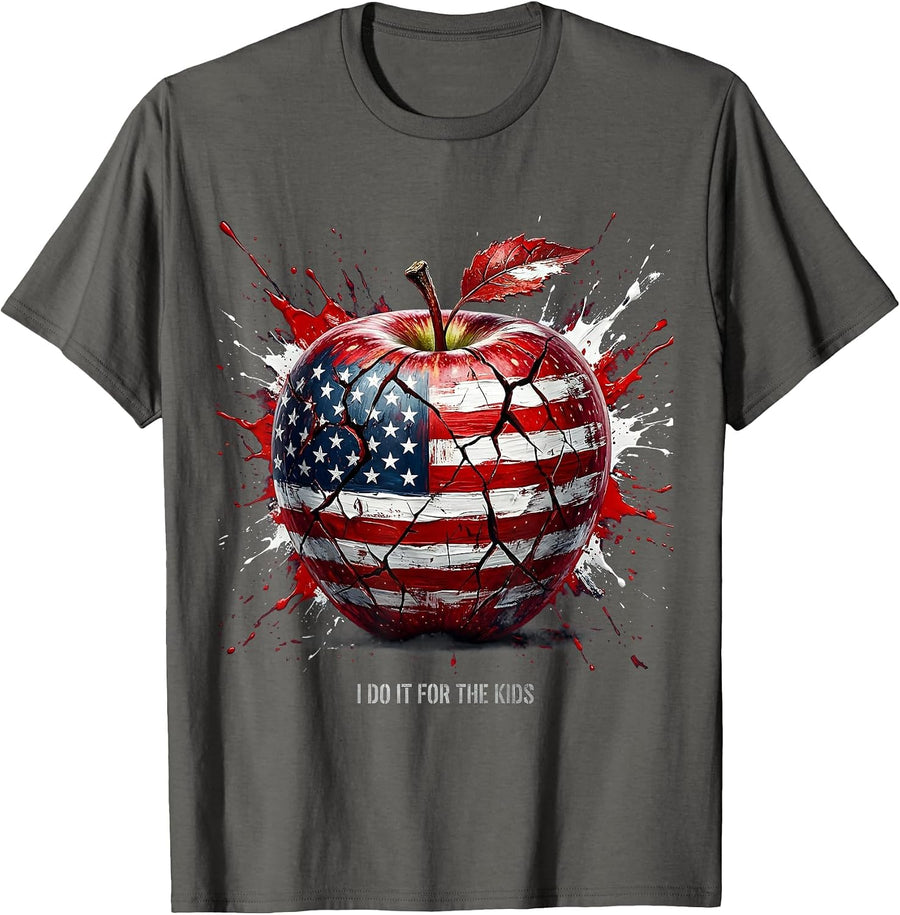 I Do It For The Kids Middle School Teacher Design T-Shirt - Asphalt Grey