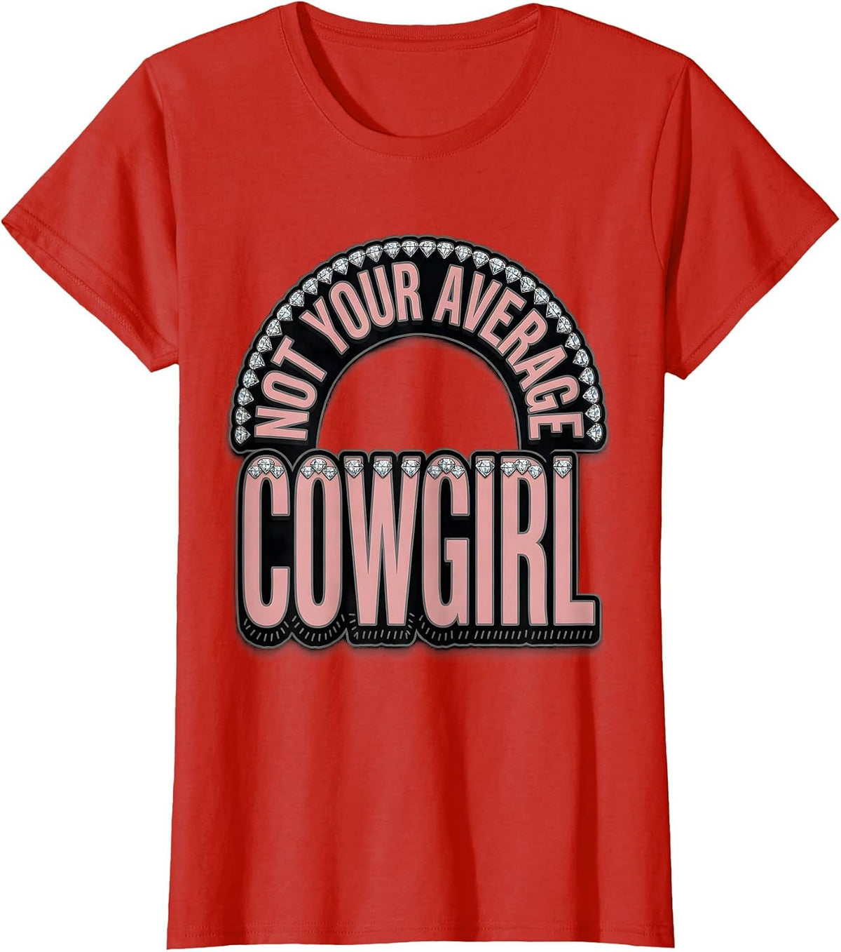 Not Your Average Cowgirl Western Design T-Shirt - Red
