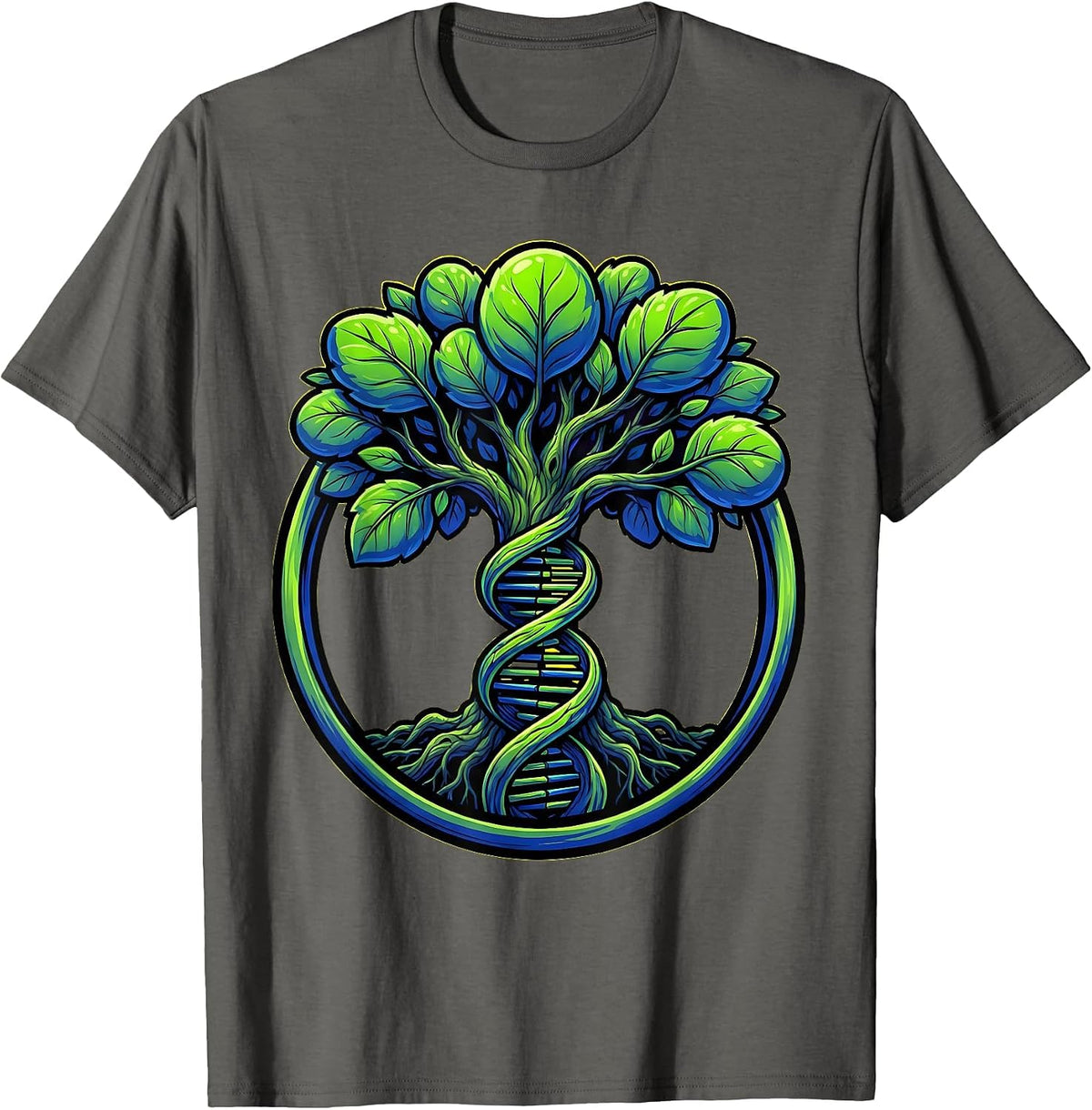 Men's DNA Tree of Life Science Teacher Graphic T-Shirt - Asphalt Grey