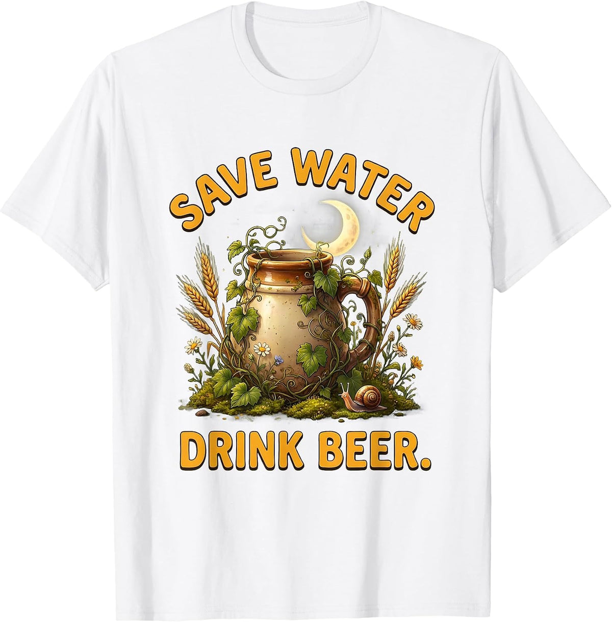 Men's Save Water Drink Beer Funny Brewing Design T-Shirt - White