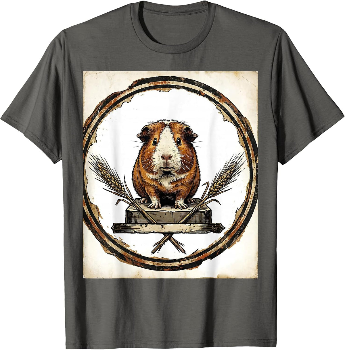 Men's Guinea Pig Vintage Pet Lover Funny Animal Humor T-Shirt - Asphalt Grey