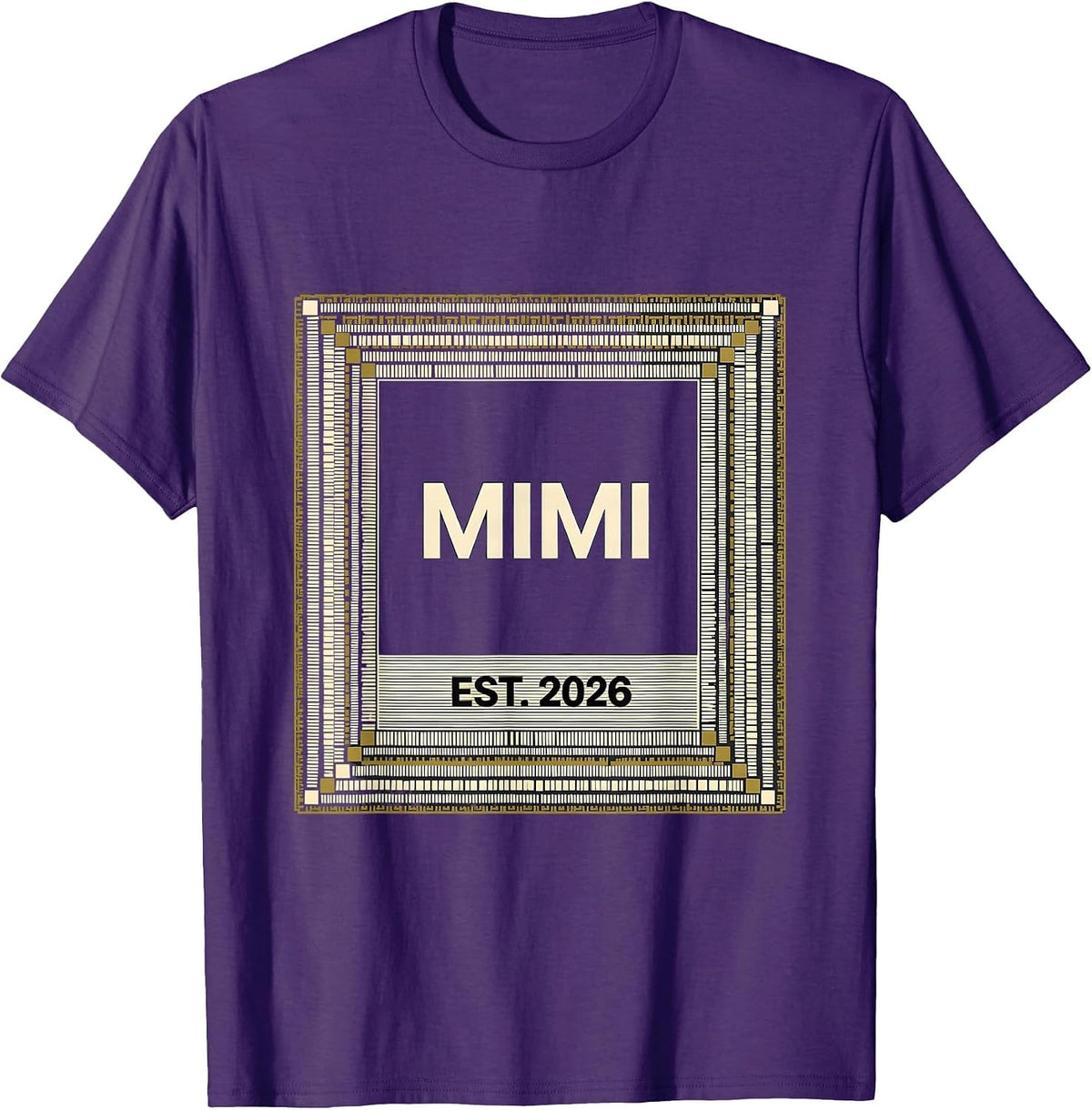 Mimi Est. 2026 Minimalist Elegant Font Family Keepsake T-Shirt - Purple
