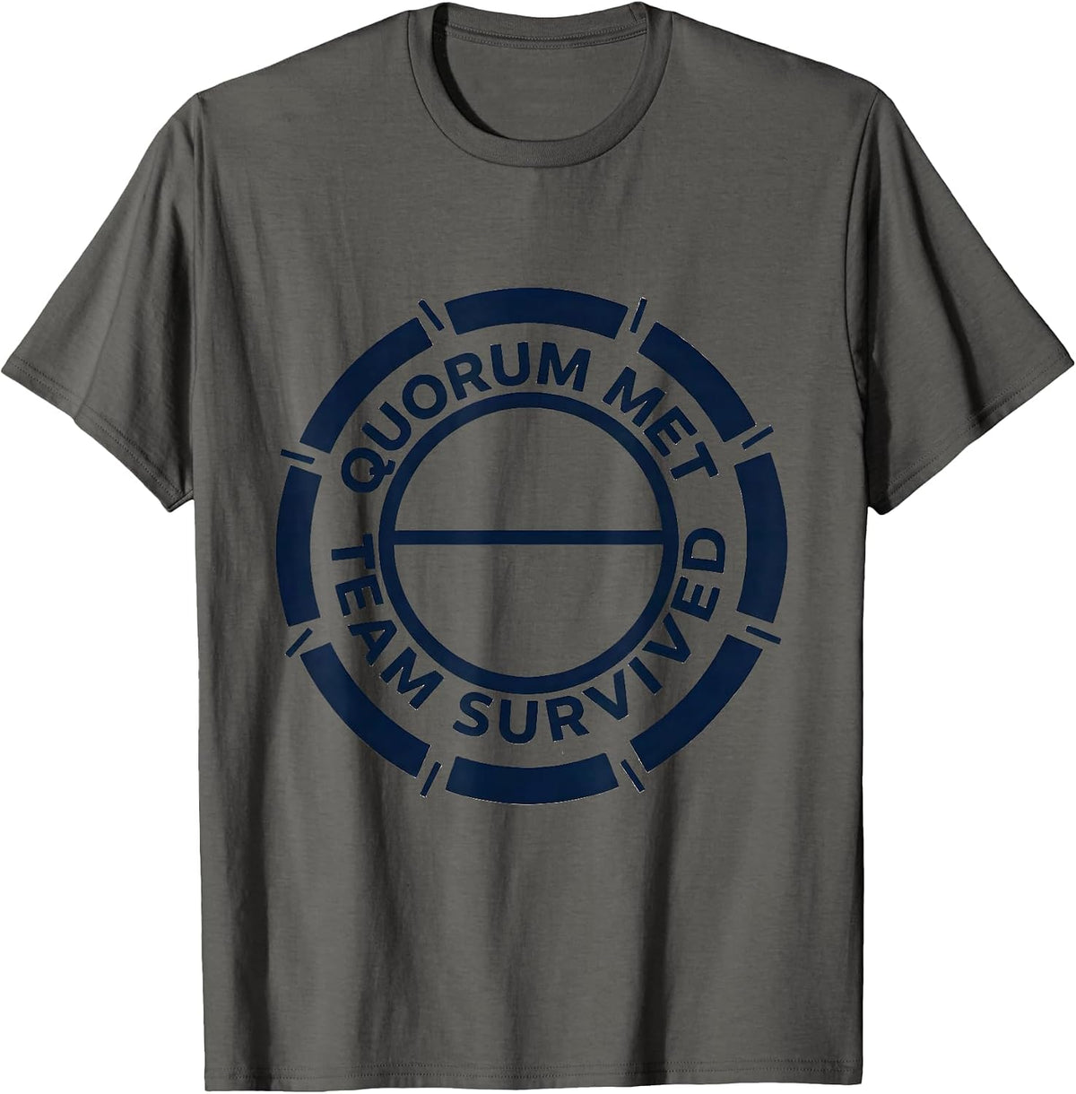 Quorum Met Team Survived Geometric Special Education Teacher T-Shirt - Asphalt Grey