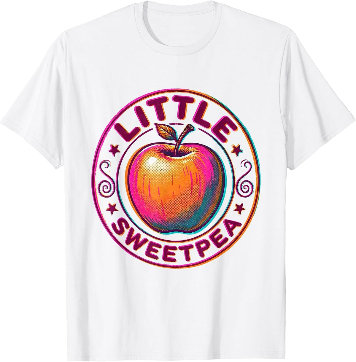 Little Sweetpea Risograph Y2K Kawaii Grunge Vintage Apple T-Shirt - White