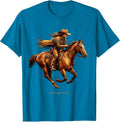 Ride Free or Not Western Women Graphic Design T-Shirt - Sapphire Blue
