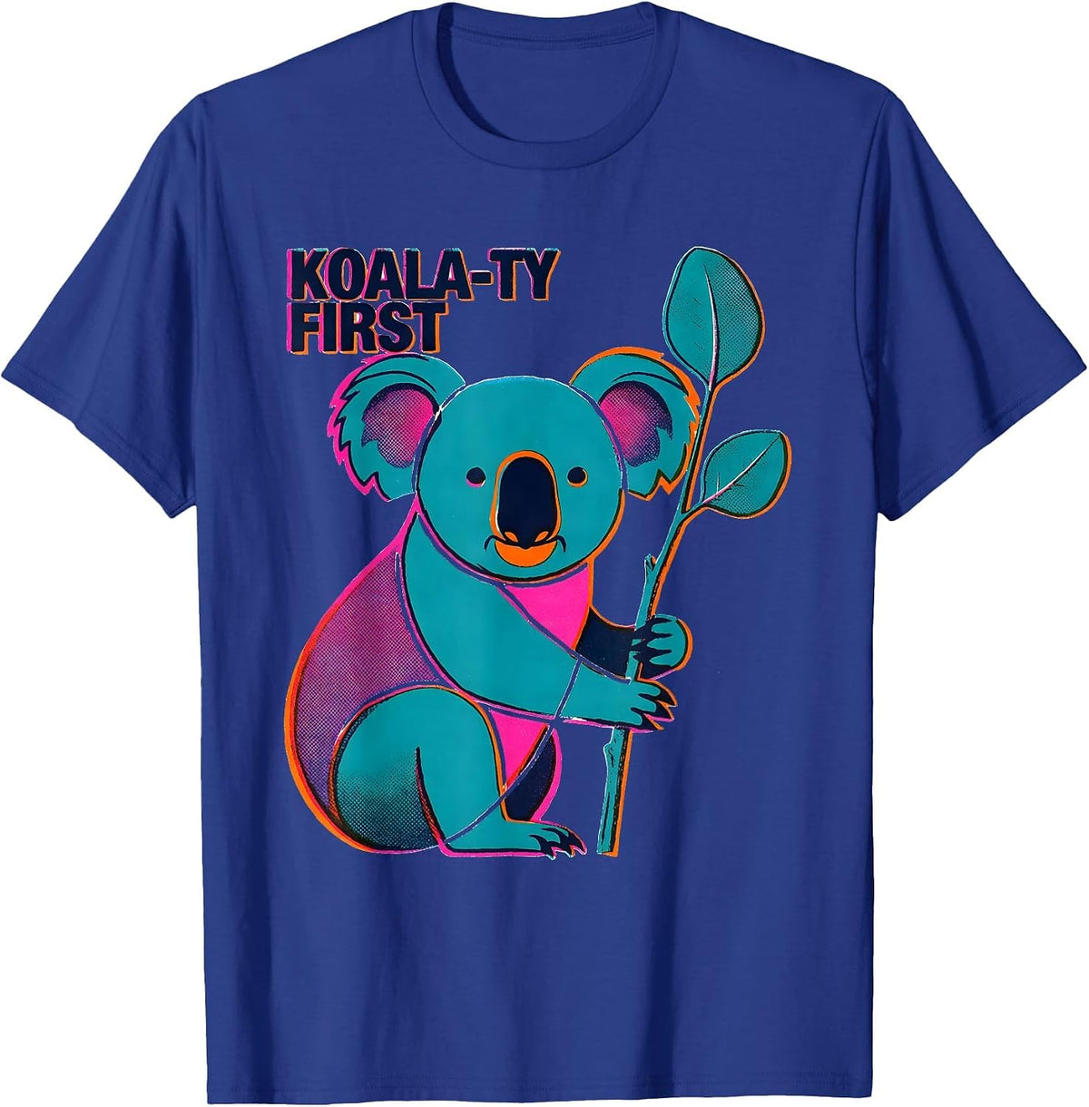 Men's Koala-ty First Funny Koala Lover Animal Humor T-Shirt - Royal Blue