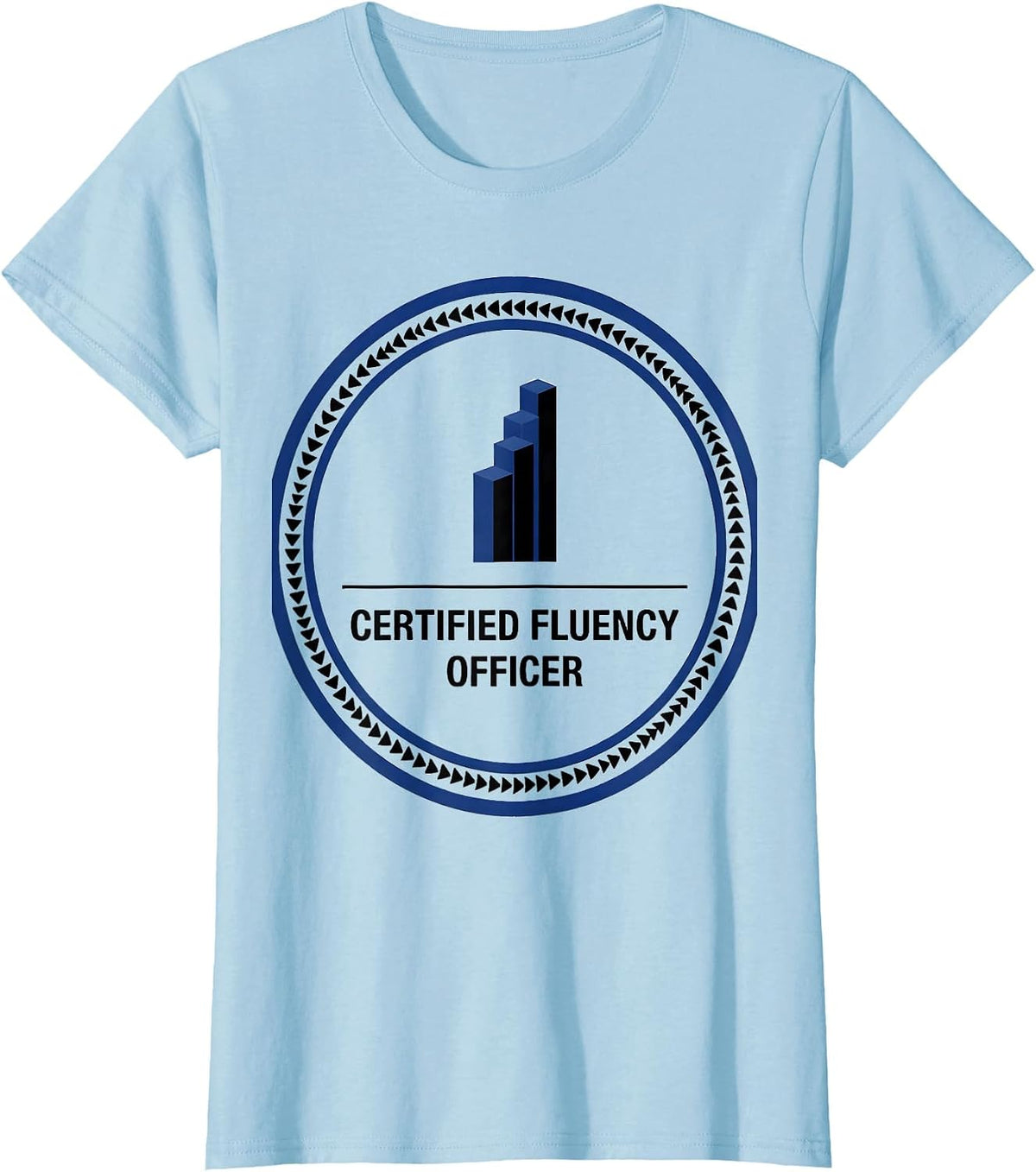 Certified Fluency Officer Geometric Speech-Language T-Shirt - Baby Blue