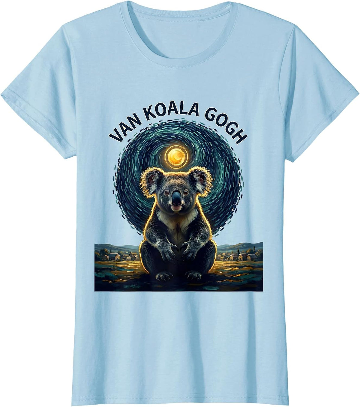 Van Koala Gogh Funny Koala Lover Animal Art Meme T-Shirt - Baby Blue