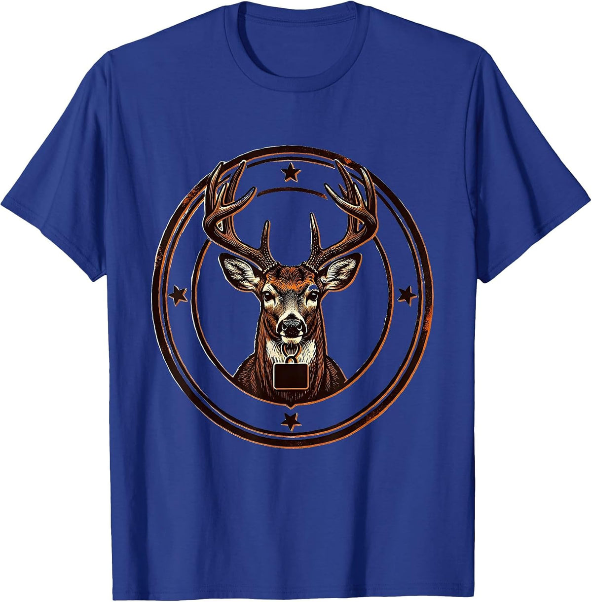 Sealed Buck Head Badge Deer Hunting Dad Humor T-Shirt - Royal Blue