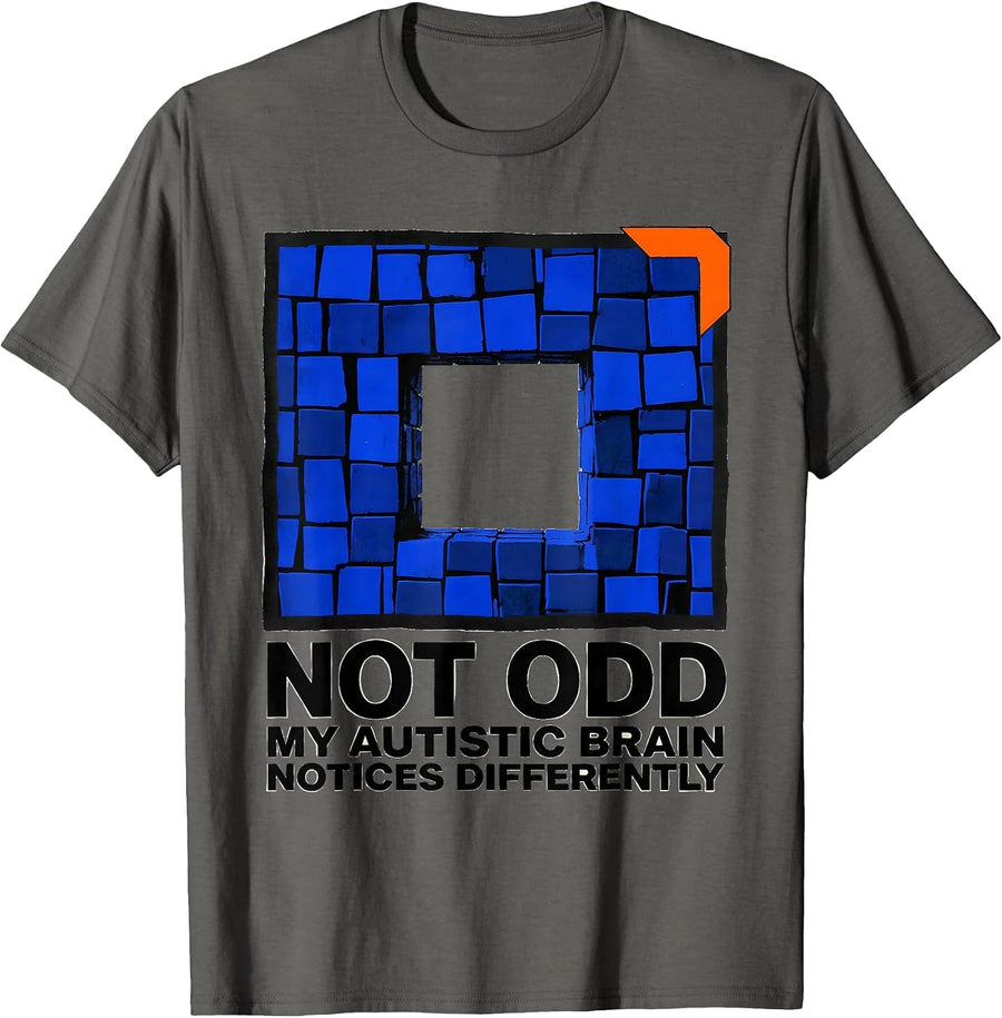 Not Odd My Autistic Brain Notices Differently Awareness T-Shirt - Asphalt Grey