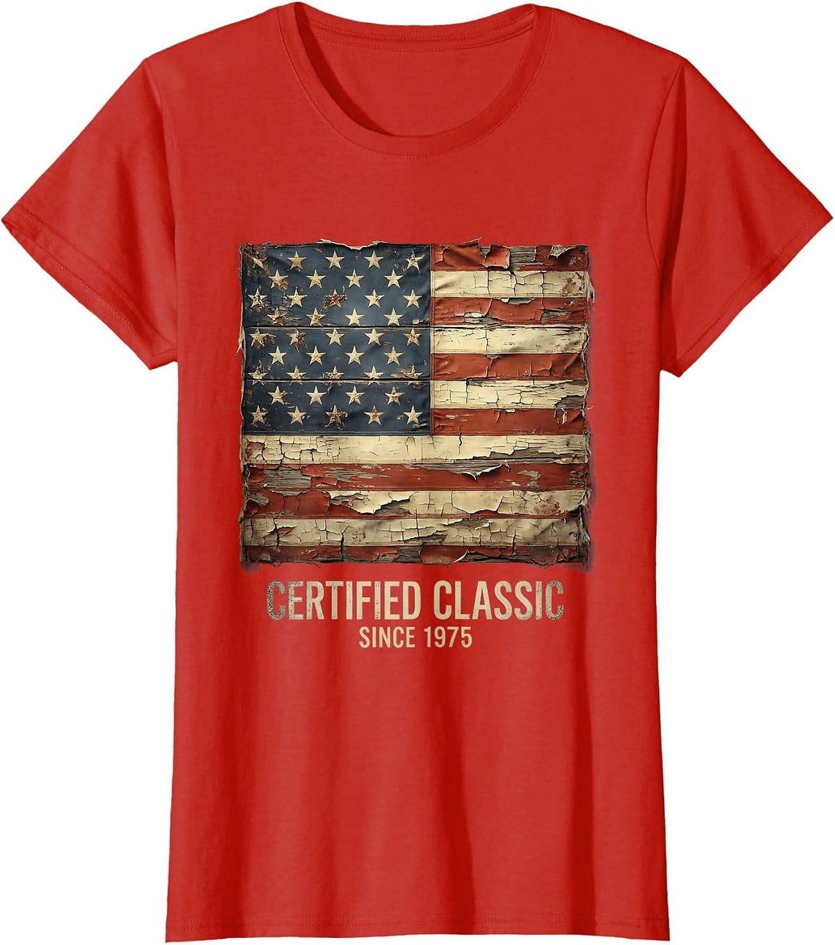 Certified Classic Since 1975 Vintage Birthday Design T-Shirt - Red