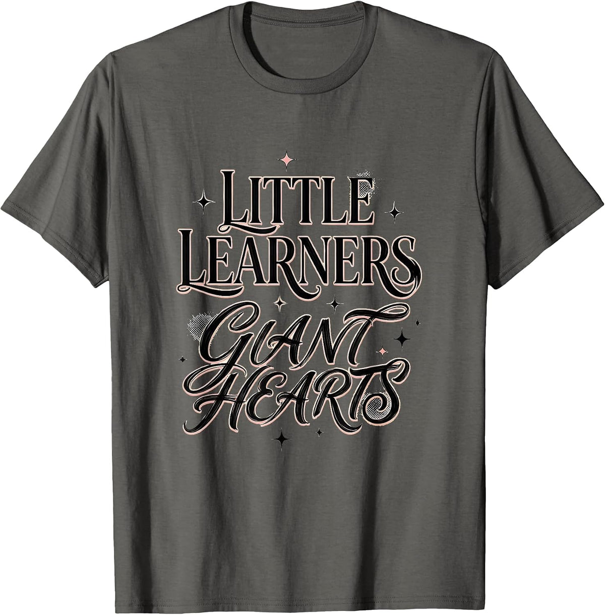 Men's Little Learners Giant Hearts 2nd Grade Teacher T-Shirt - Asphalt Grey