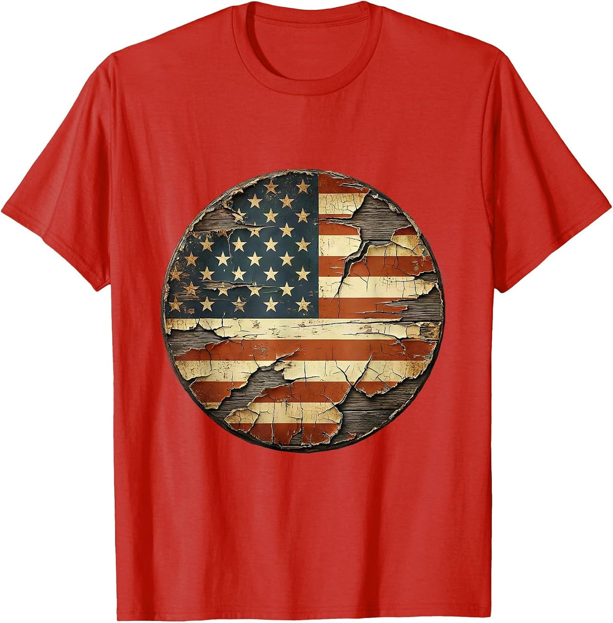 Men's Vintage Motorcycle Open Highway Landscape Graphic T-Shirt - Red