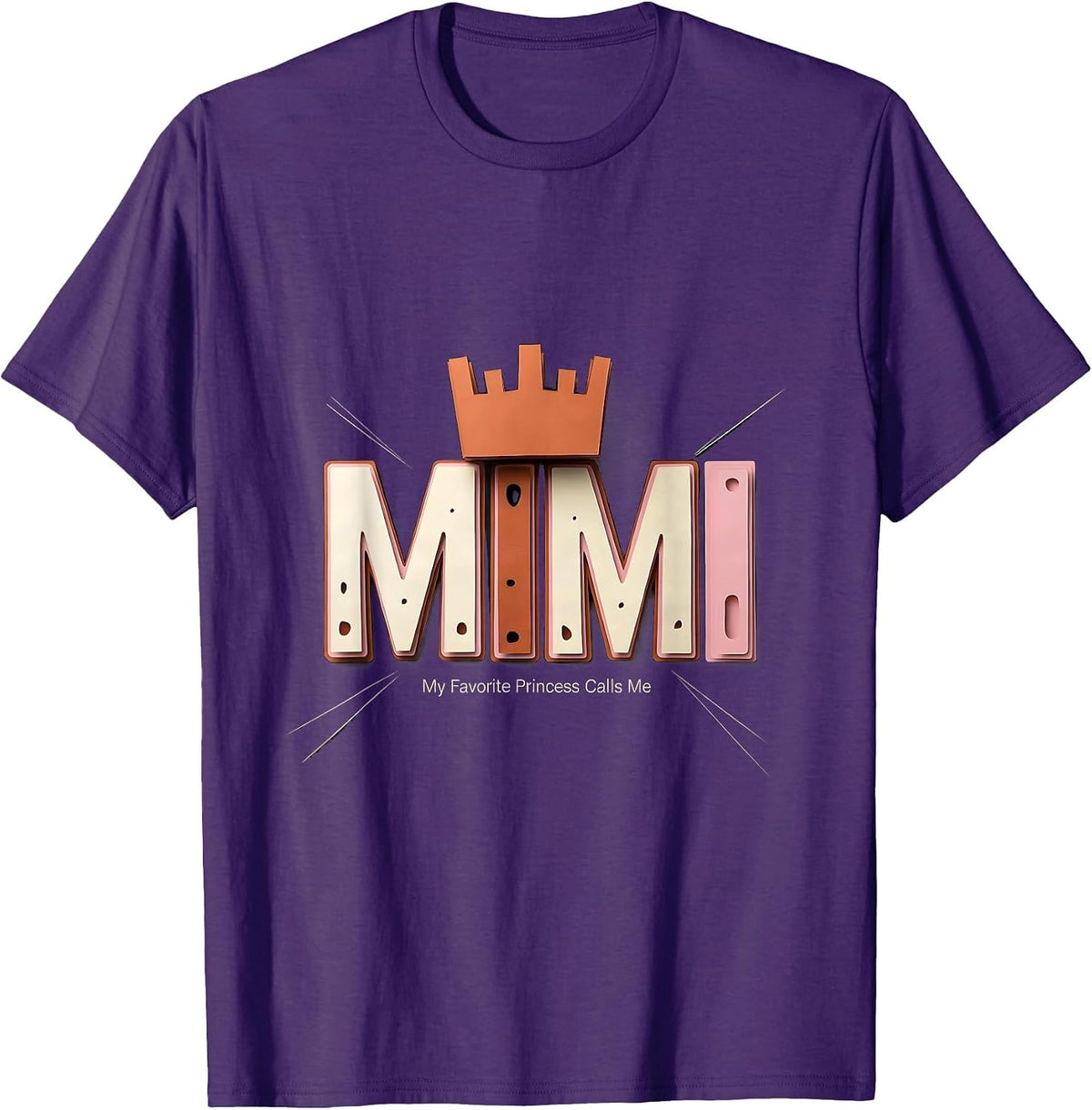 Men's My Favorite Princess Calls Me Mimi Funny Cute Grandma Gift T-Shirt - Purple