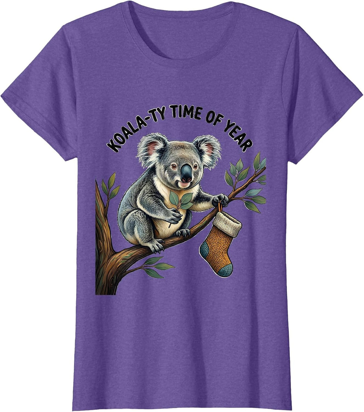 Koala-ty Time Of Year Funny Koala Lover Animal Humor T-Shirt - Purple Heather