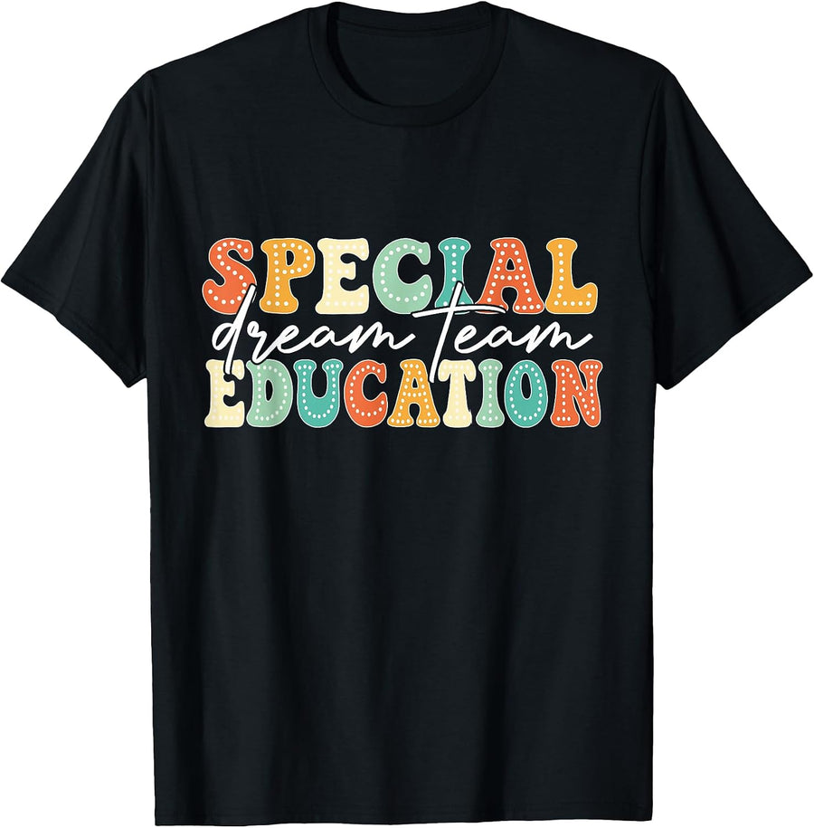 Special Education Squad Teacher Back to School T-Shirt - Black