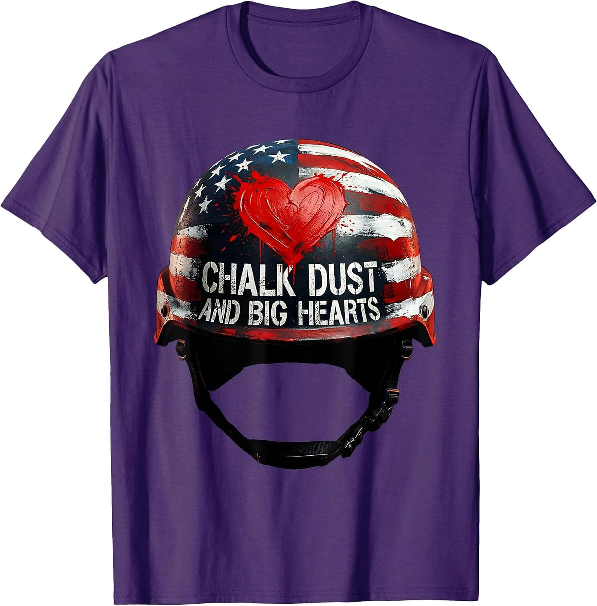 Chalk Dust and Big Hearts 2nd Grade Teacher T-Shirt - Purple