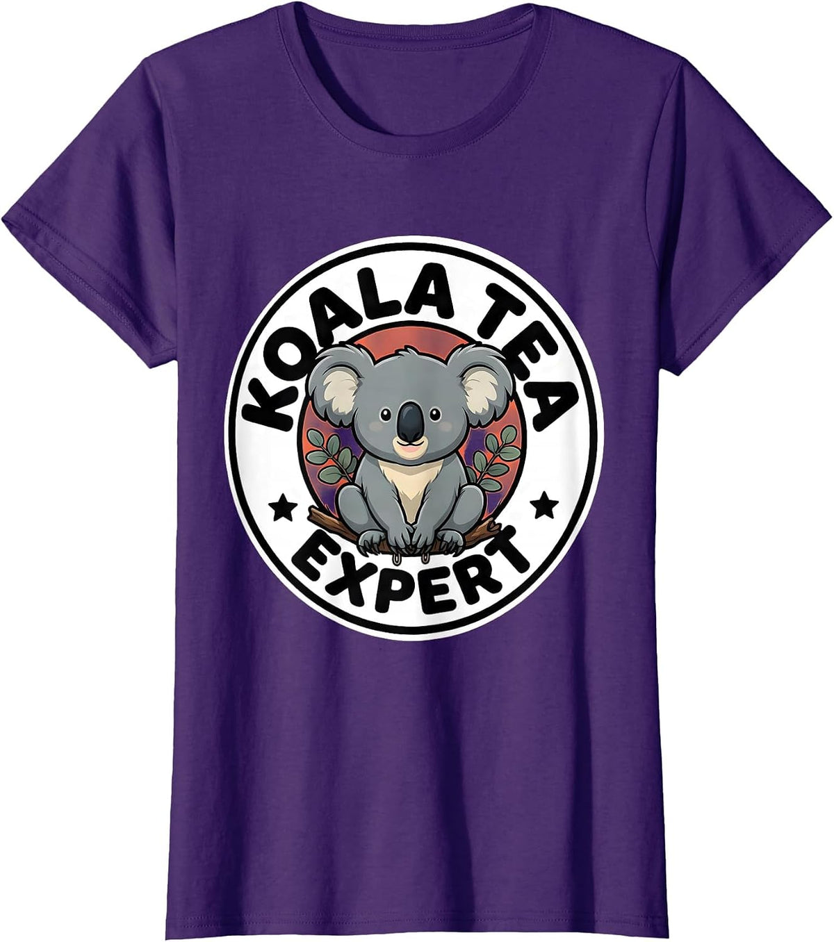Women's Koala Tea Expert Funny Koala Lover Animal Pun Humor T-Shirt - Purple