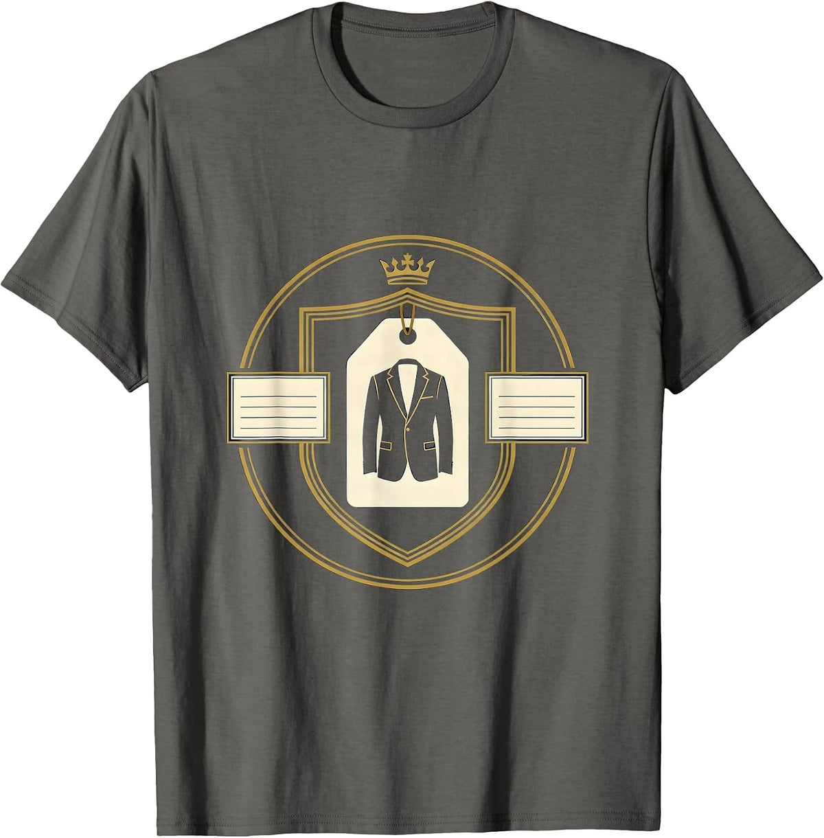 Men's Designer Brand Streetwear Emblem T-Shirt - Asphalt Grey