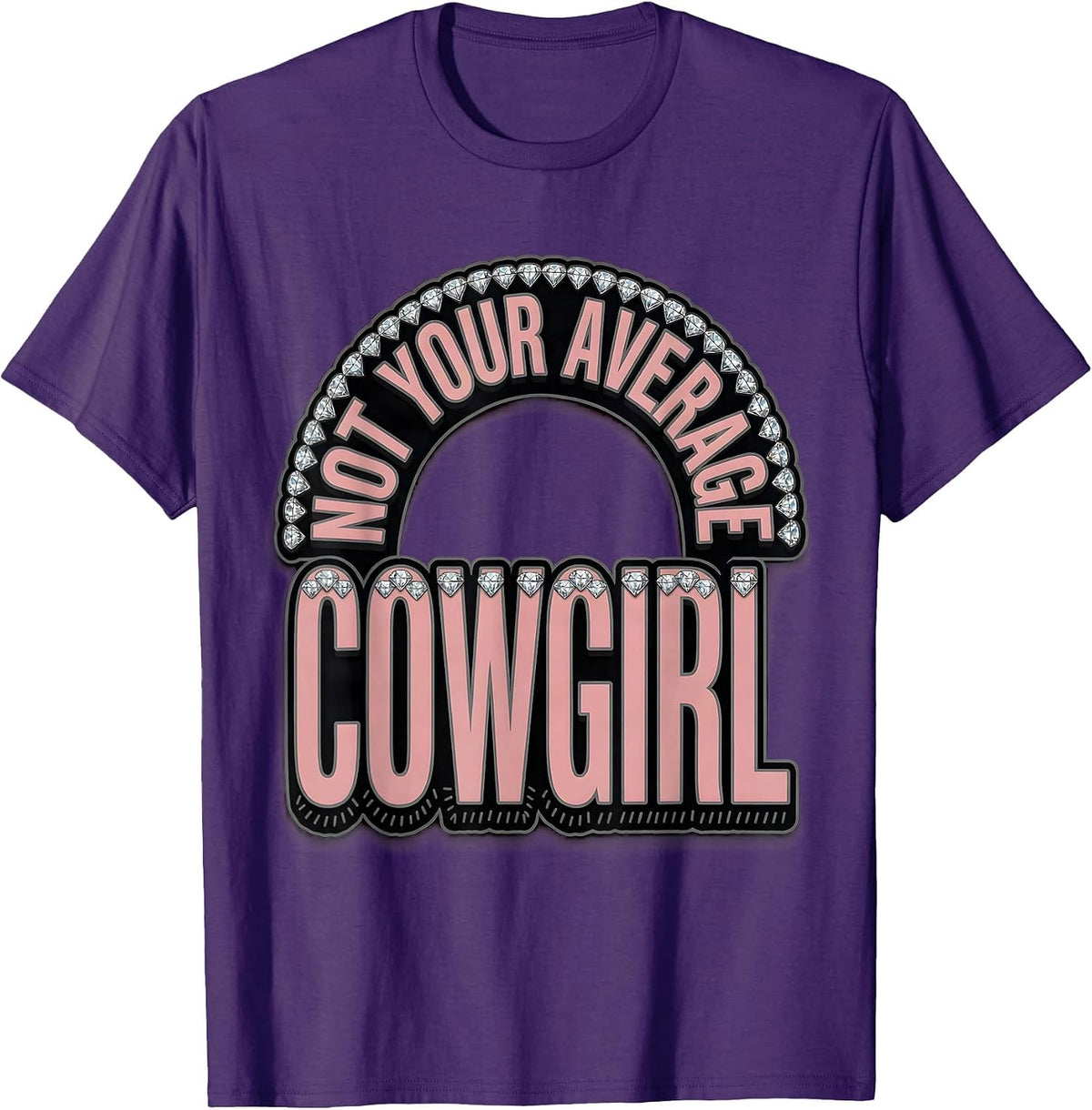 Not Your Average Cowgirl Western Design T-Shirt - Purple