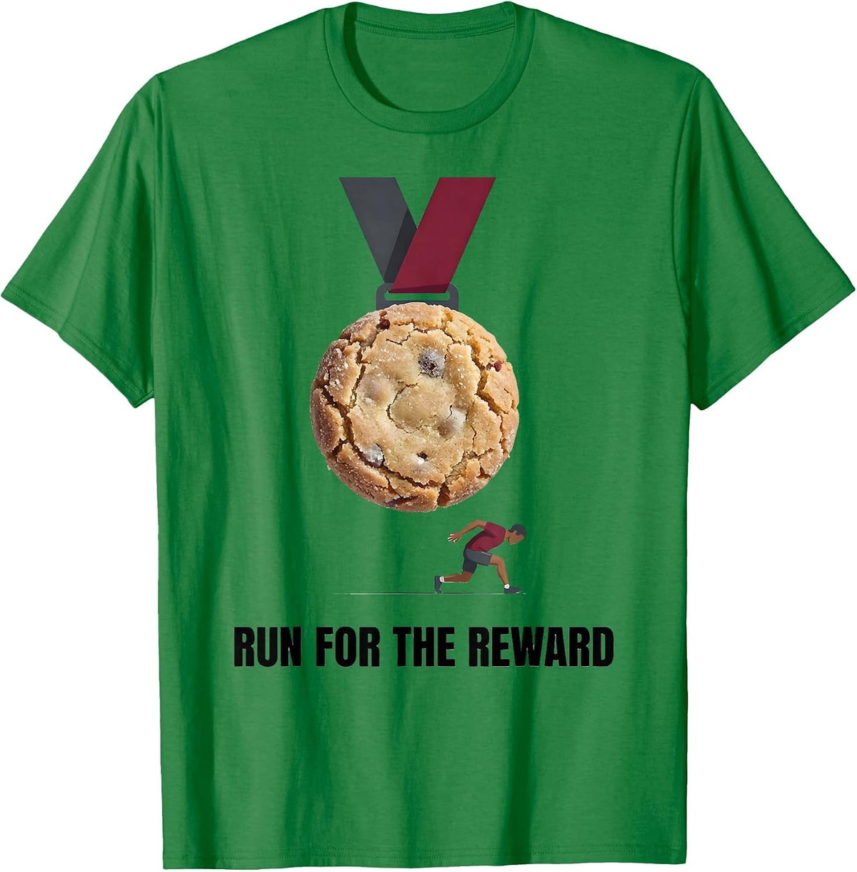 Men's Run For The Reward Funny Christmas Fun Run Squad Runner T-Shirt - Kelly Green