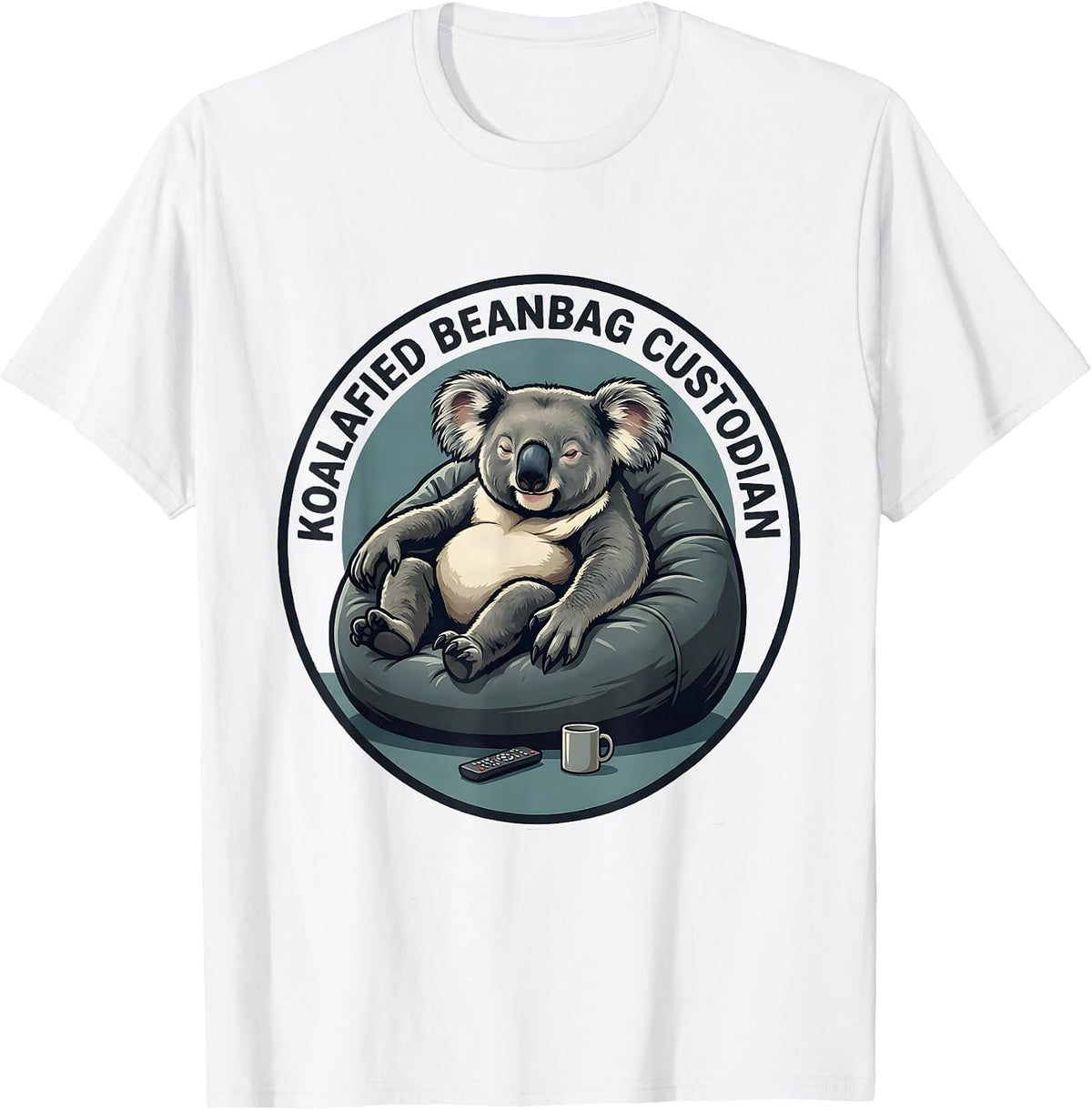 Men's Koalafied Beanbag Custodian Funny Koala Lover Cute Animal T-Shirt - White