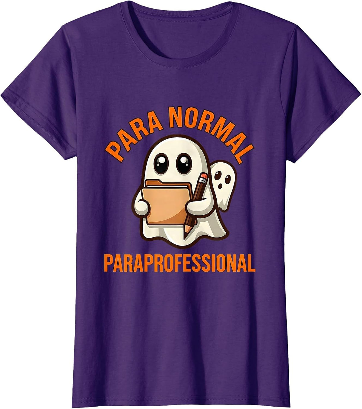 Women's Para Normal Paraprofessional Ghost SPED Teacher Halloween T-Shirt - Purple