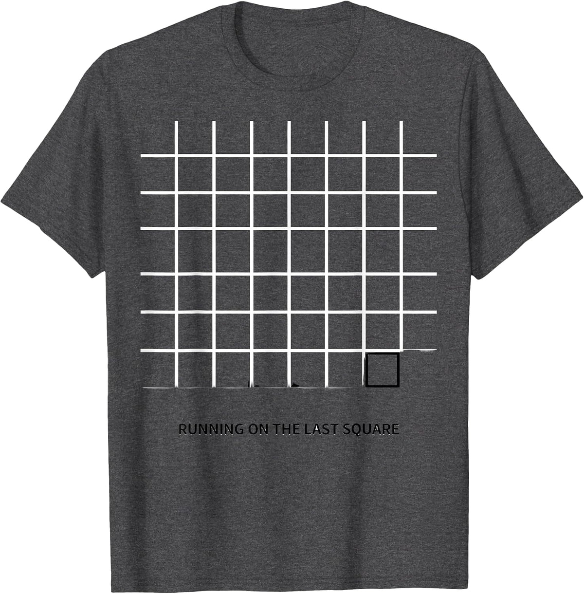 Running On The Last Square Funny Sarcastic Teacher Back T-Shirt - Dark Heather Grey