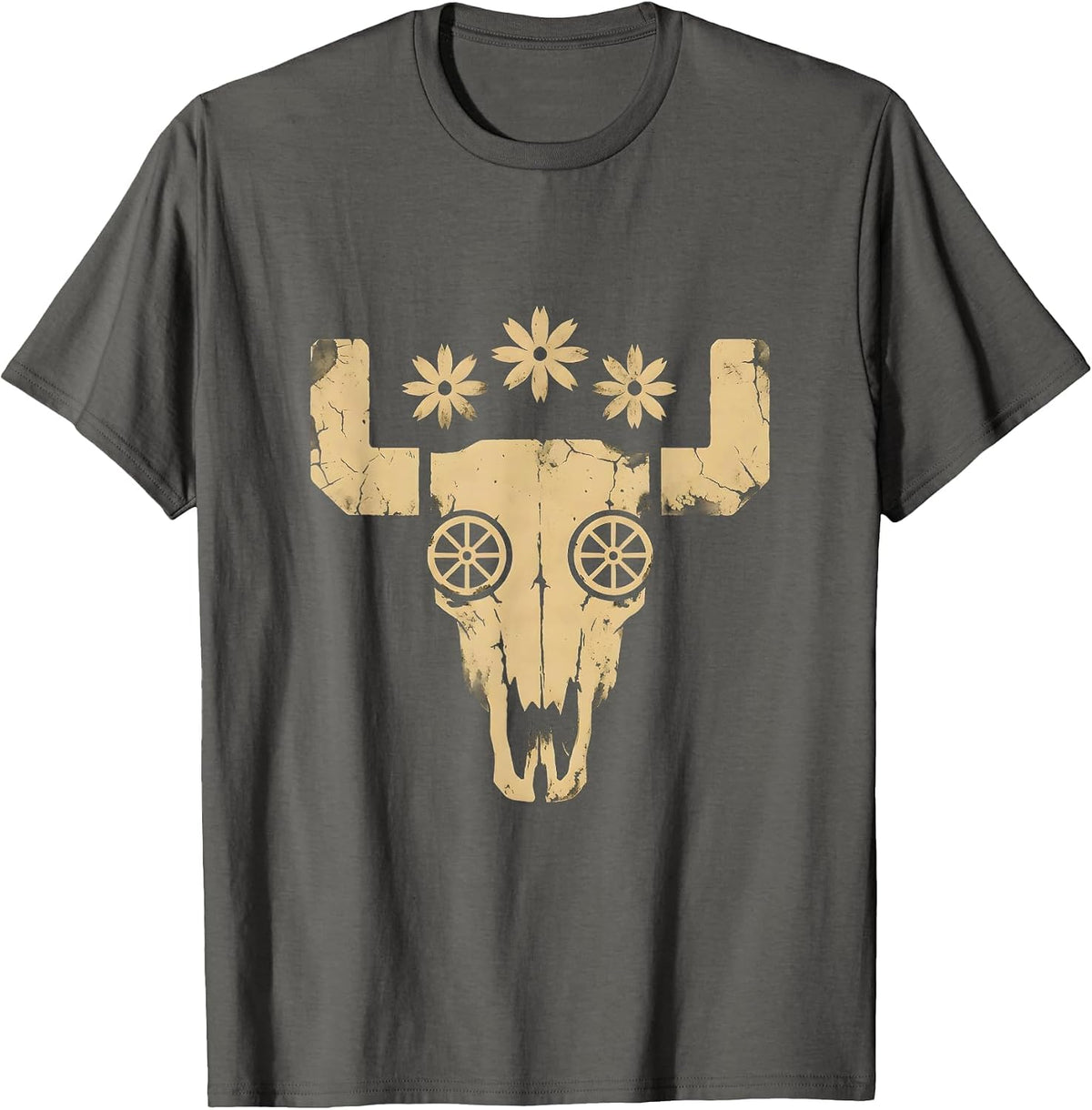 Men's Route 66 Motorcycle Wheel Desert Dust Graphic T-Shirt - Asphalt Grey