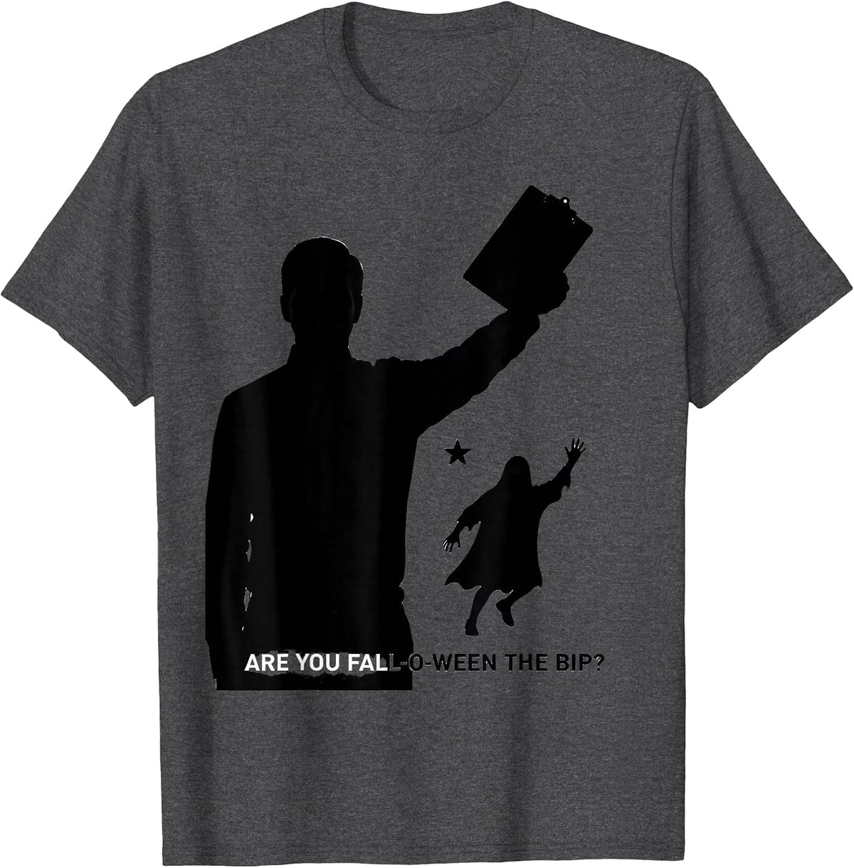 Men's Are You Fall-O-Ween The BIP Teacher Halloween Ghost T-Shirt - Dark Heather Grey