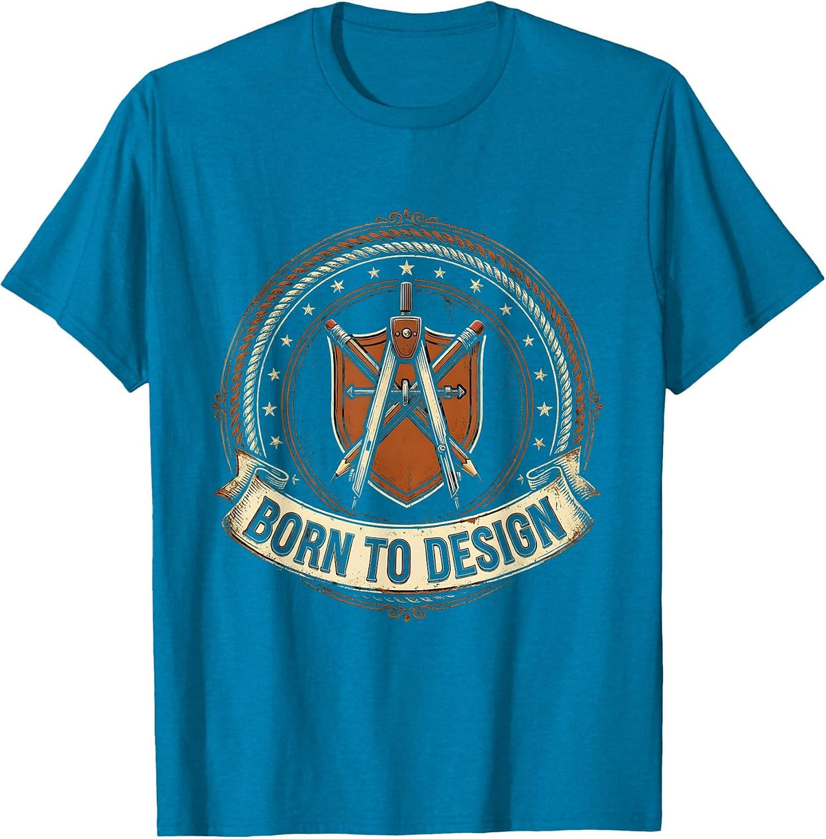 Born to Design Creative Graphic Designer Tee T-Shirt - Sapphire Blue